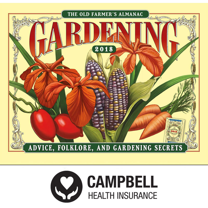 2018 The Old Farmer's Almanac Gardening Wall Calendar - Stapled