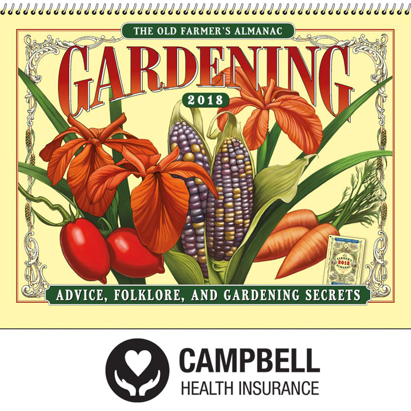 2018 The Old Farmer's Almanac Gardening Wall Calendar - Spiral