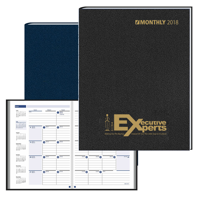 2018 Ruled Monthly Format Stitched to Cover Desk Planner