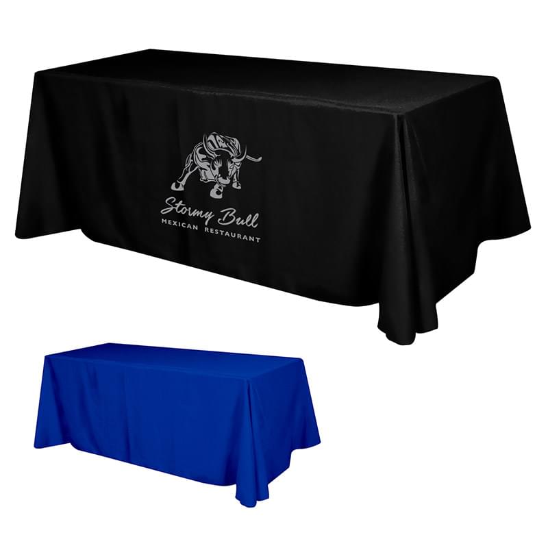 Flat Polyester 3-sided Table Cover - fits 8' standard table