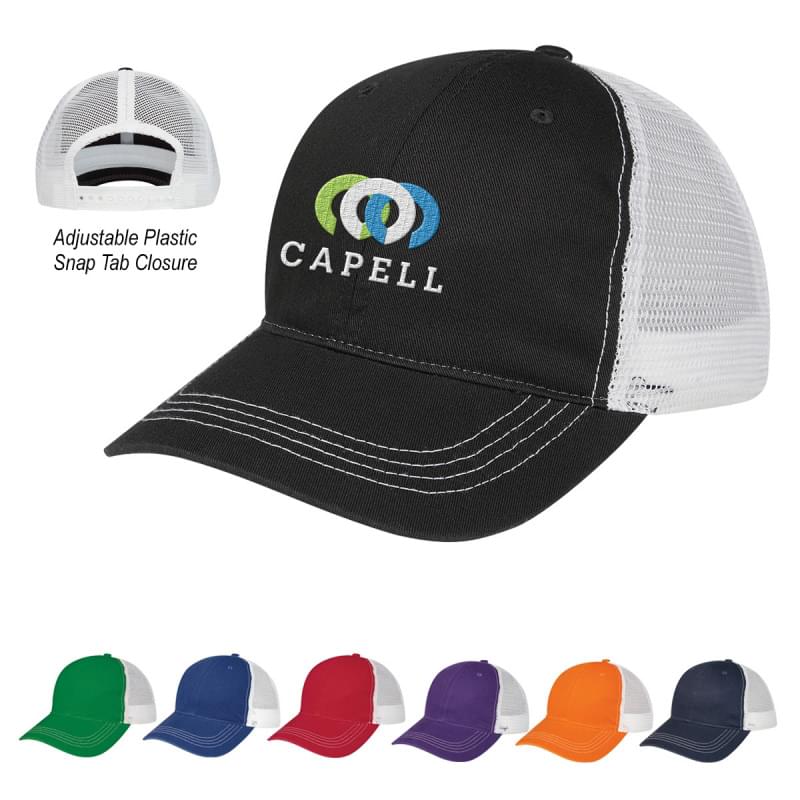 Contrast Stitch Mesh Back Cap