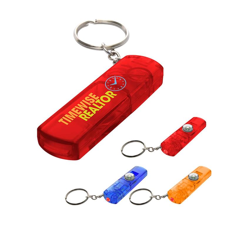 Whistle, Light And Compass KeyChain