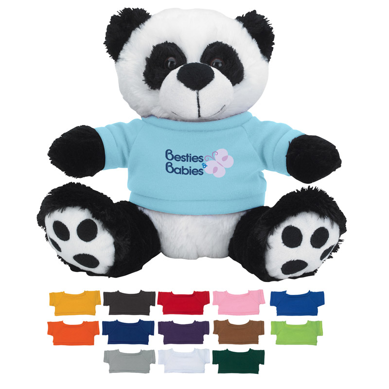 8 1/2" Big Paw Panda With Shirt