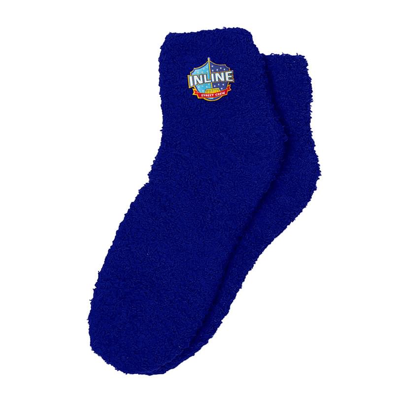 Fuzzy Socks With Woven Patch