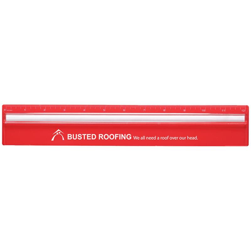 Plastic 12" Ruler With Magnifying Glass