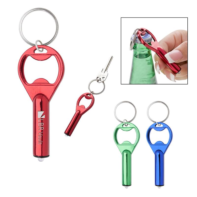 LED Aluminum Key Tag With Bottle Opener