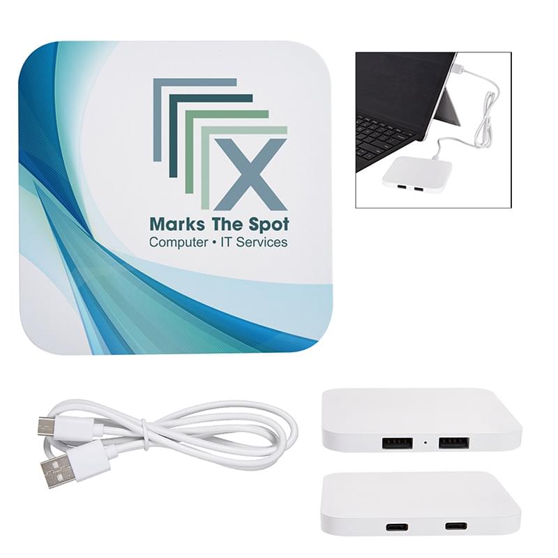 Power Up 2-Port USB Hub & Charging Pad 2.0