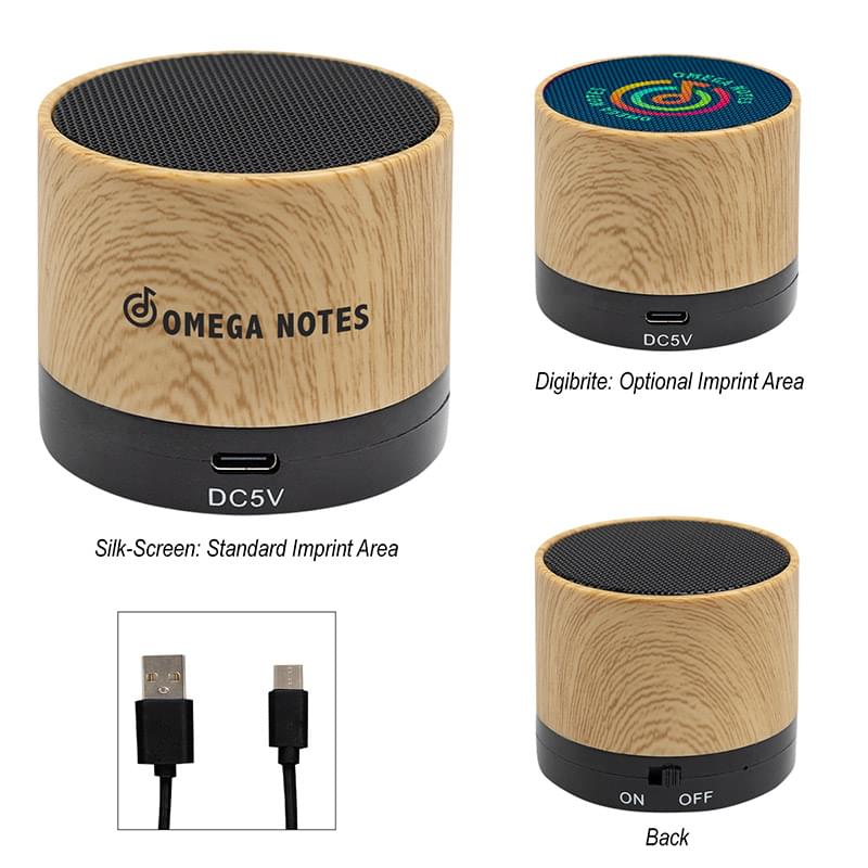 Allegro Wood Grain Wireless Speaker 2.0