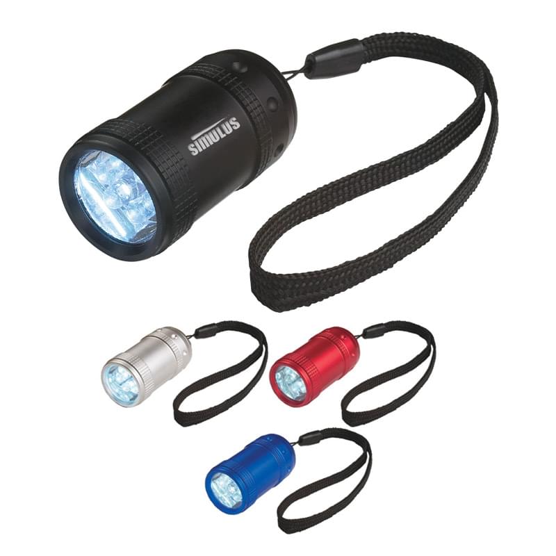 Aluminum Small Stubby LED Flashlight With Strap