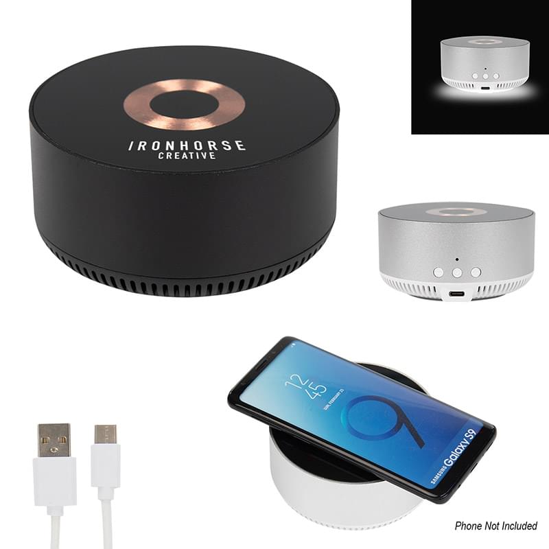 15W Glass Top Wireless Charger & Speaker