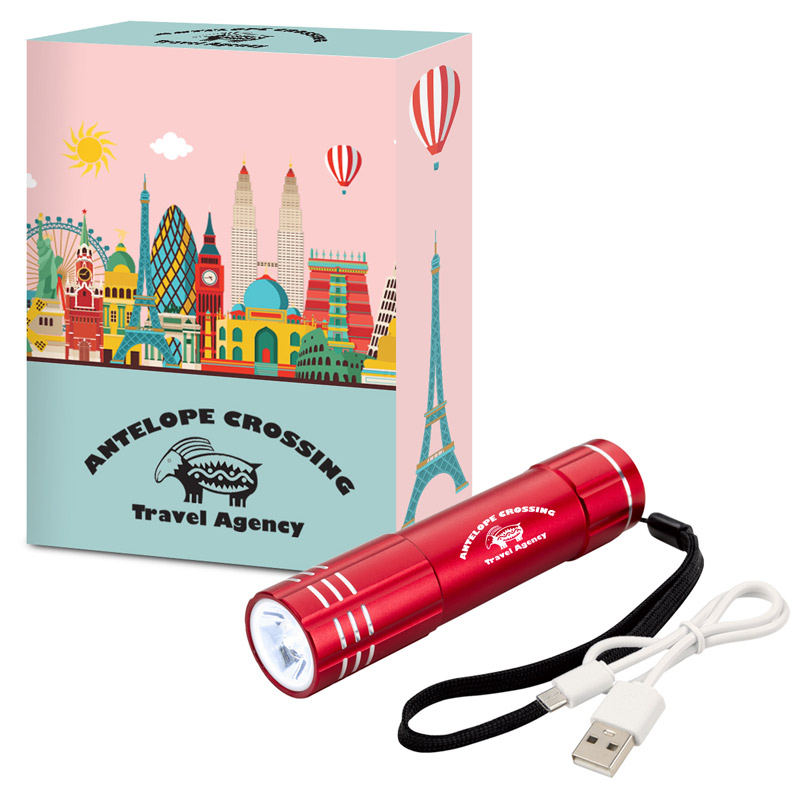 UL Listed Power Bank Flashlight With Custom Box