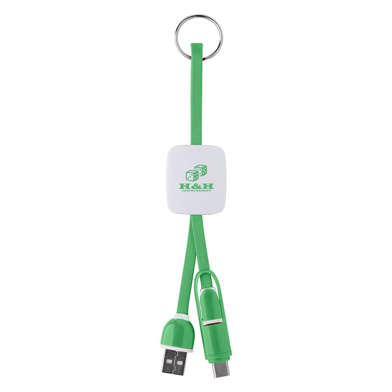 Slide Charging Cables On Key Ring