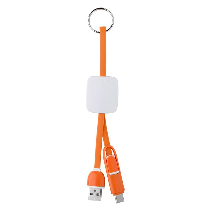 Slide Charging Cables On Key Ring