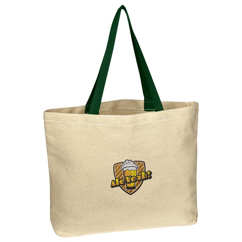 Natural Cotton Canvas Tote Bag - Embroidered