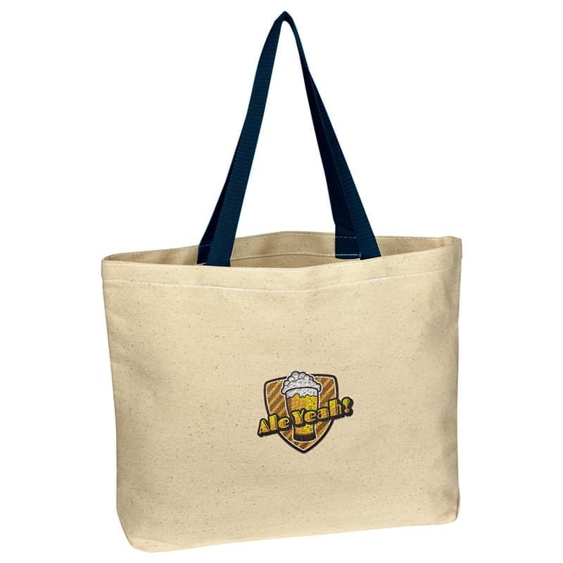 Natural Cotton Canvas Tote Bag - Embroidered