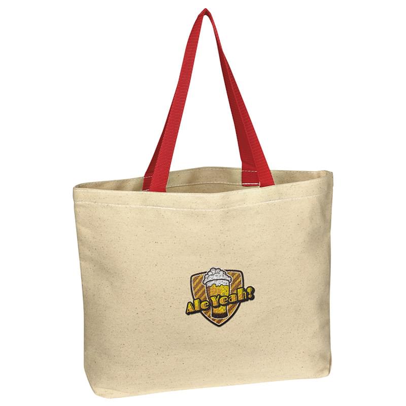 Natural Cotton Canvas Tote Bag - Embroidered