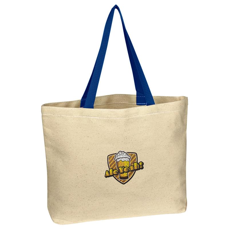 Natural Cotton Canvas Tote Bag - Embroidered