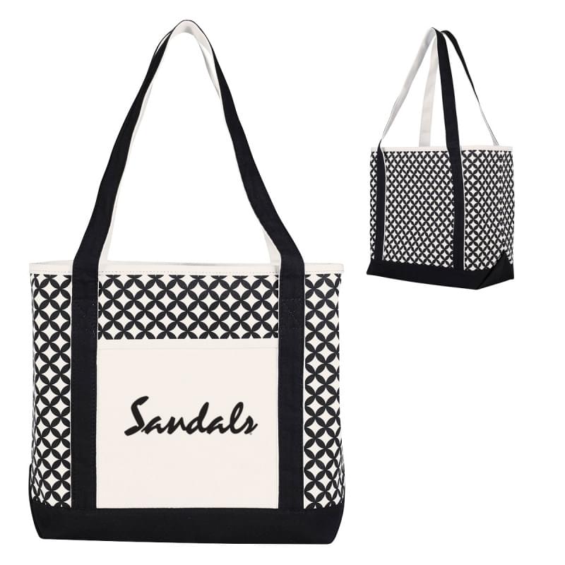 Curved Diamond Canvas Tote Bag