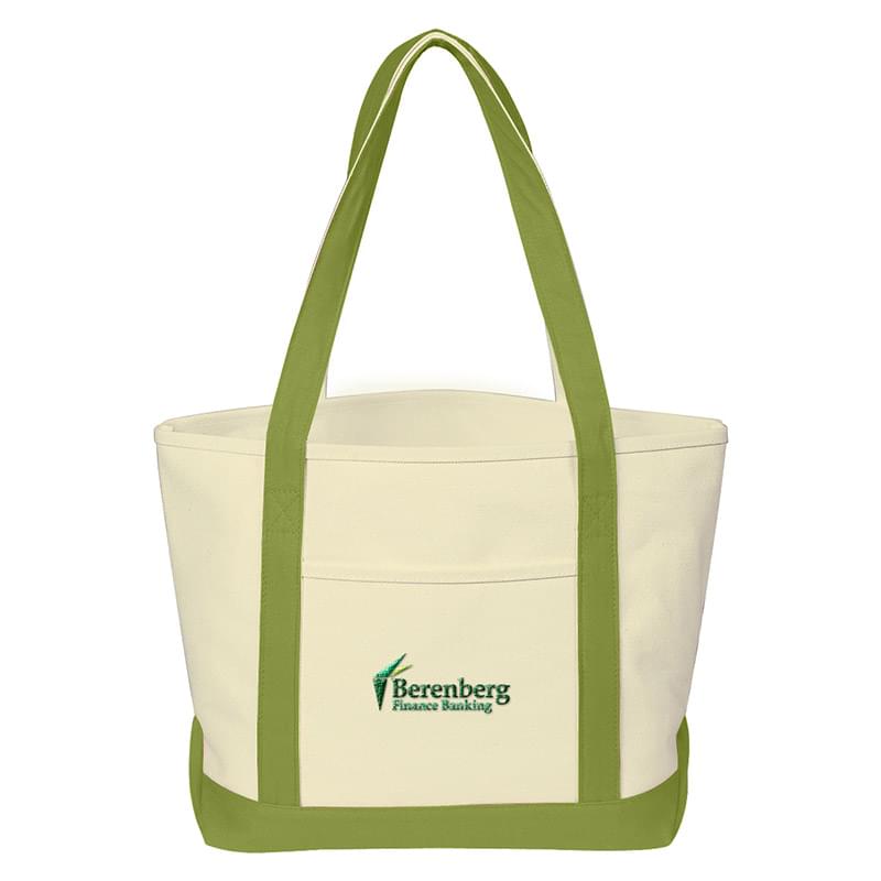Heavy Cotton Canvas Boat Tote Bag - Embroidered