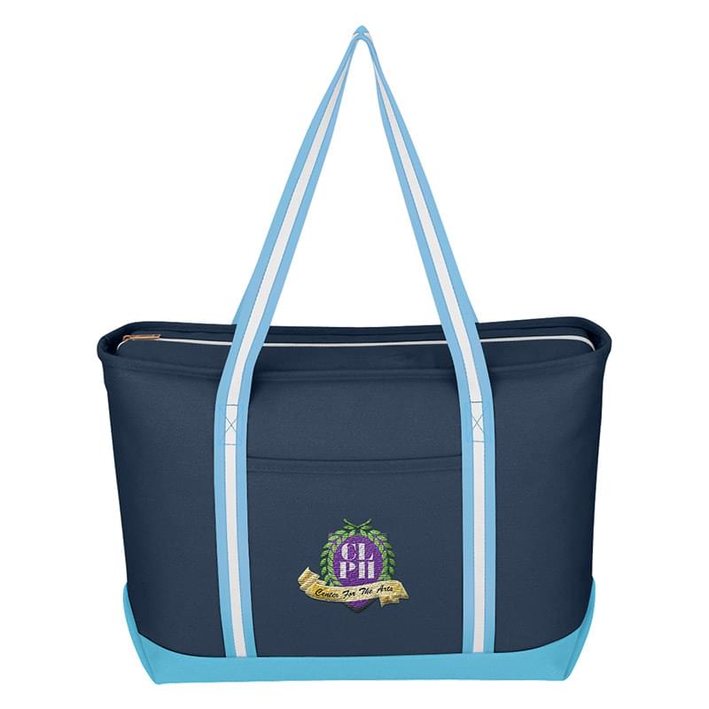Large Cotton Canvas Admiral Tote Bag - Embroidered
