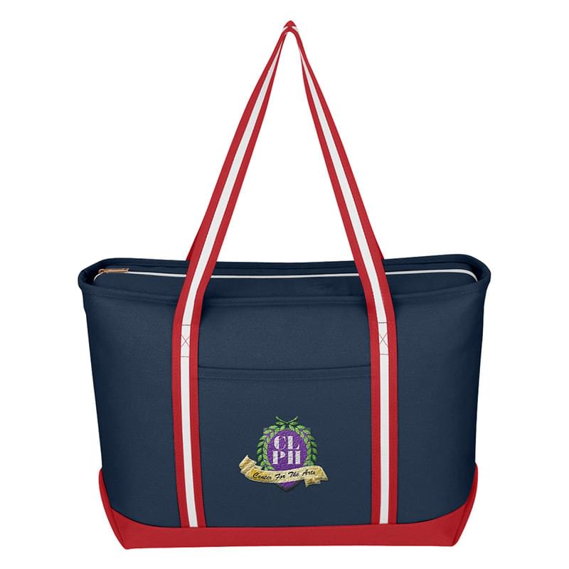 Large Cotton Canvas Admiral Tote Bag - Embroidered
