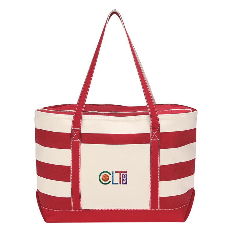 Cotton Canvas Nautical Tote Bag - Embroidered