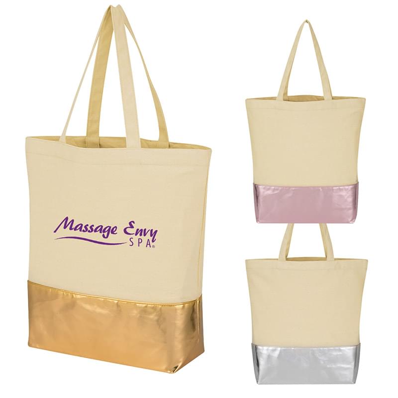 12 Oz. Cotton Tote Bag With Metallic Accent