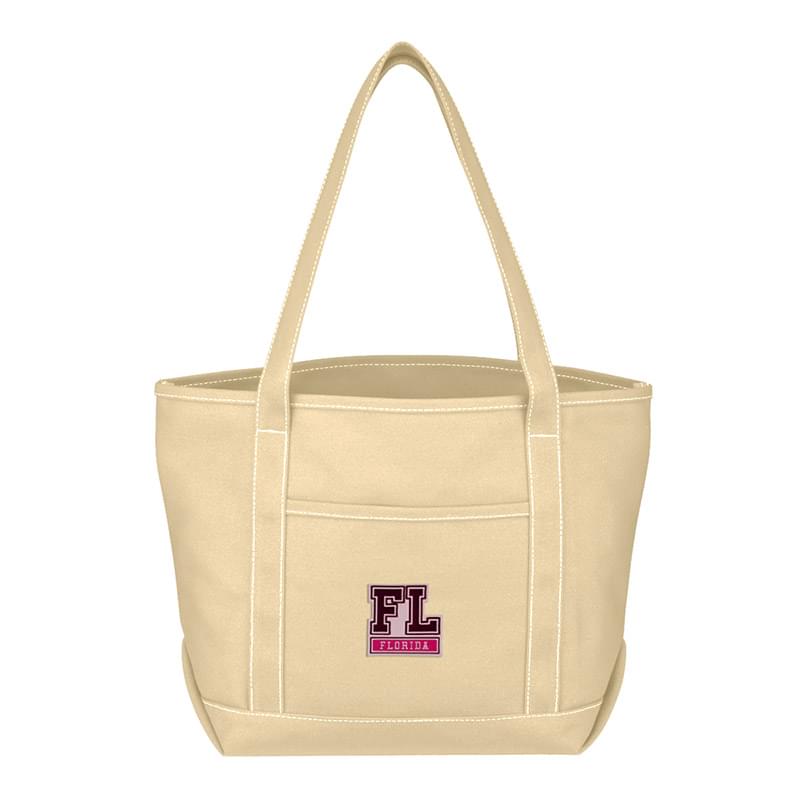 Medium Cotton Canvas Yacht Tote Bag With Tackle Twill Patch