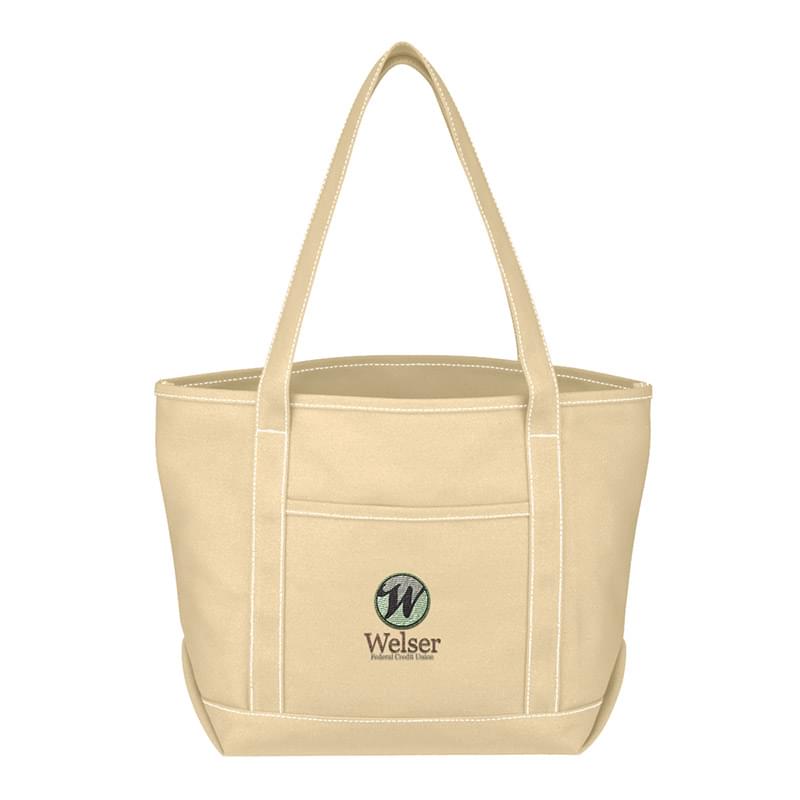 Medium Cotton Canvas Yacht Tote Bag - Embroidered