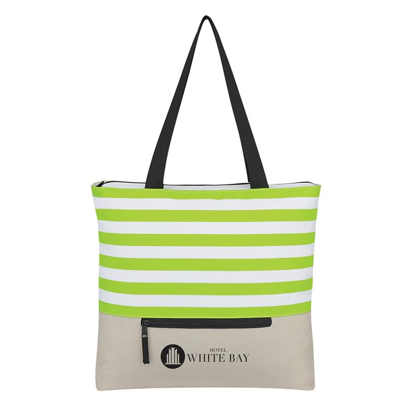 Broad Stripe Zippered Tote Bag