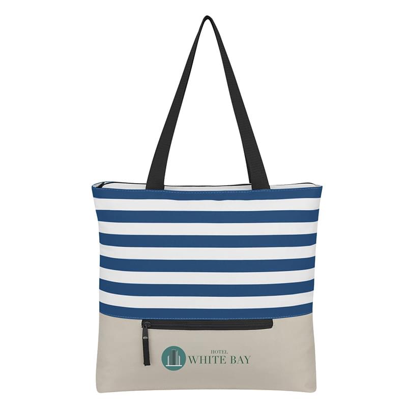 Broad Stripe Zippered Tote Bag