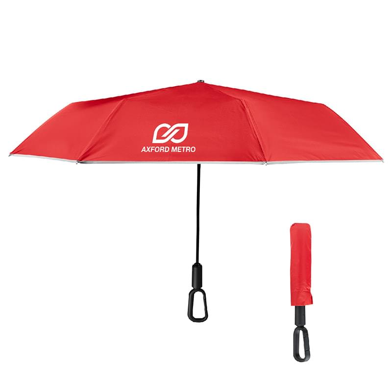 46" Arc Reflective Umbrella With Carabiner Handle