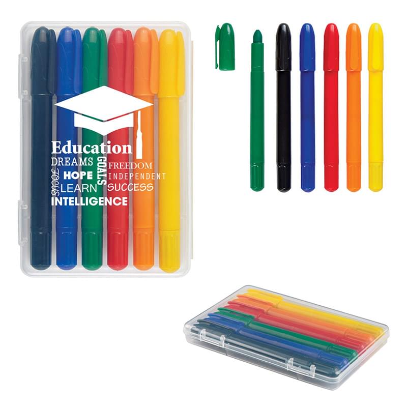 6-Piece Retractable Crayons In Case