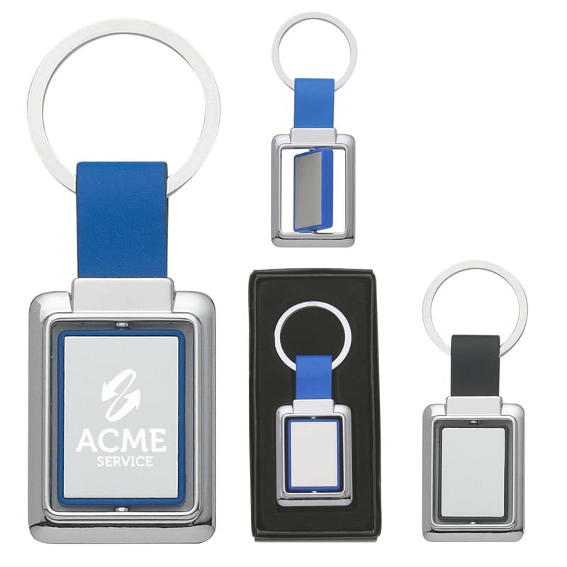 Rectangle Metal Spinner Key Tag