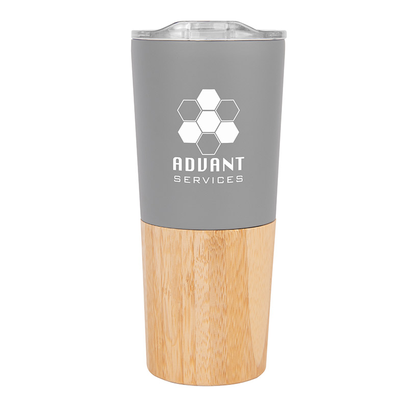 16 Oz. Marlow Stainless Steel Tumbler With Bamboo Base
