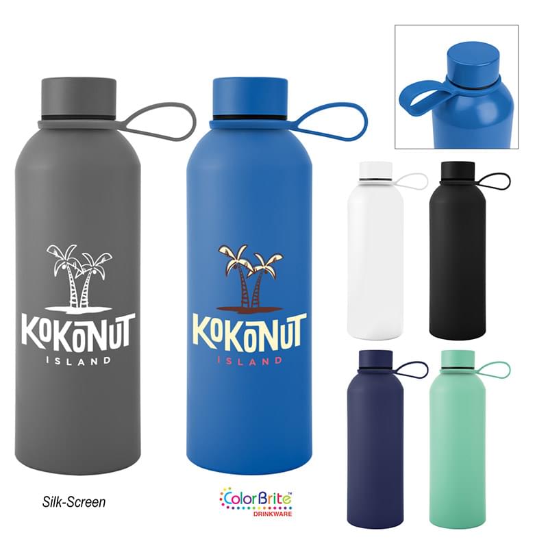 25 Oz. Blaire Recycled Aluminum Bottle With Silicone Easy Carry Strap