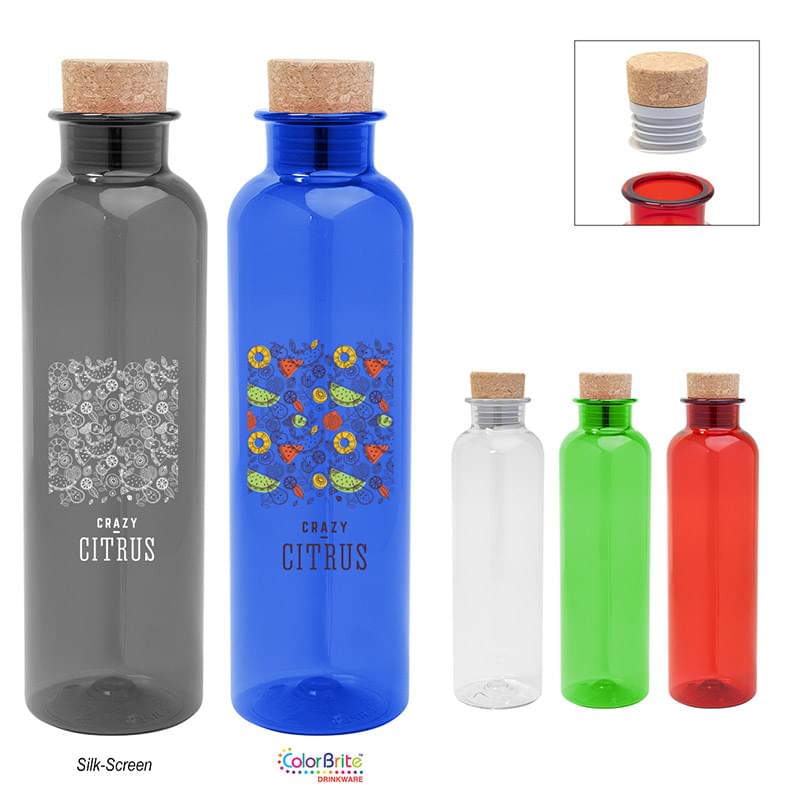 20 Oz. Maddie rPET Bottle With Cork Lid