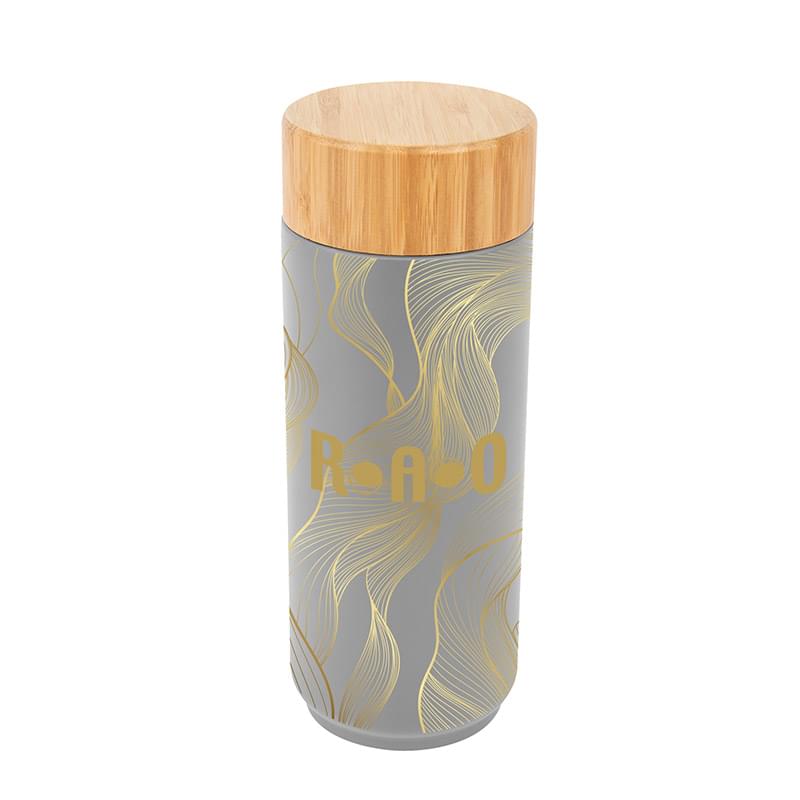 16 Oz. Full Color Stainless Steel Lexington Bottle With Bamboo Lid