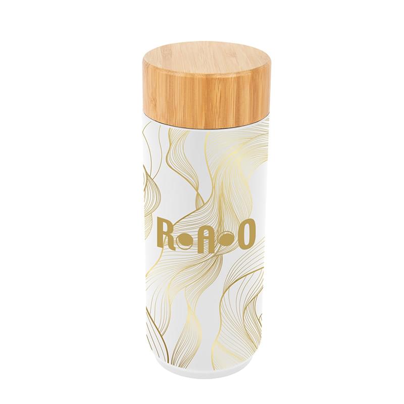 16 Oz. Full Color Stainless Steel Lexington Bottle With Bamboo Lid