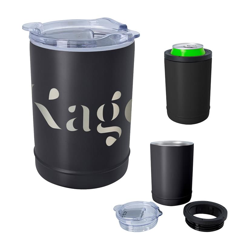 2-In-1 Full Laser Copper Insulated Beverage Holder And Tumbler