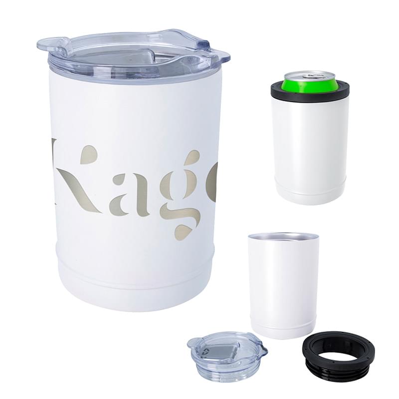 2-In-1 Full Laser Copper Insulated Beverage Holder And Tumbler