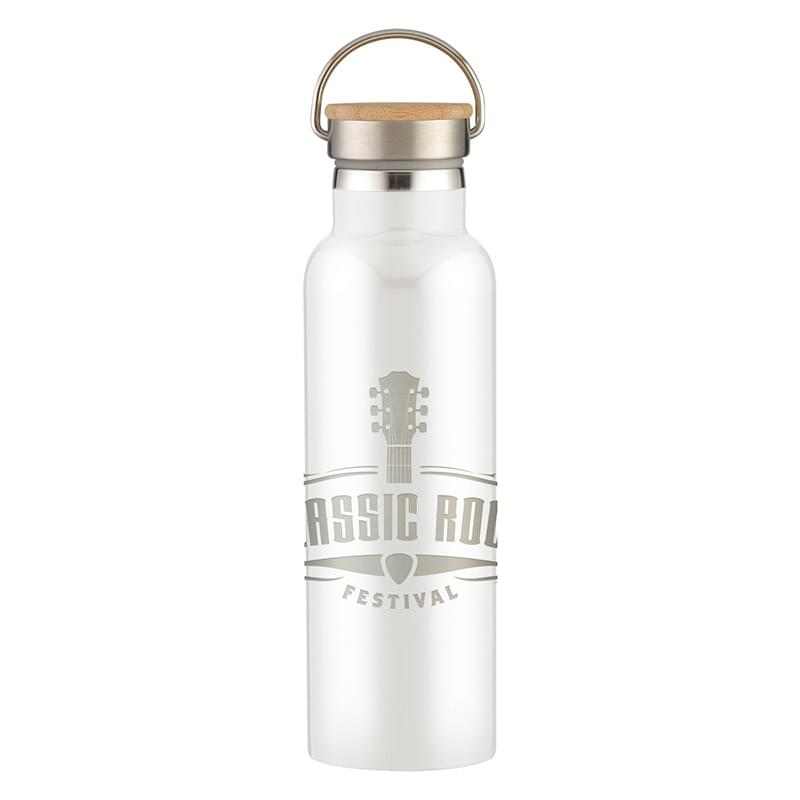 21 Oz. Full Laser Tipton Stainless Steel Bottle With Bamboo Lid