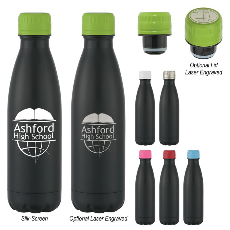 16 Oz. Matte Black Stainless Steel Vacuum Bottle