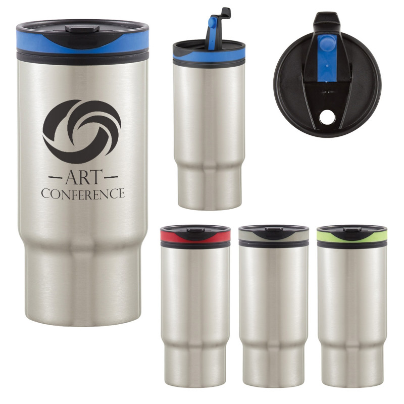 16 Oz. Stainless Steel Color Ringer Tumbler
