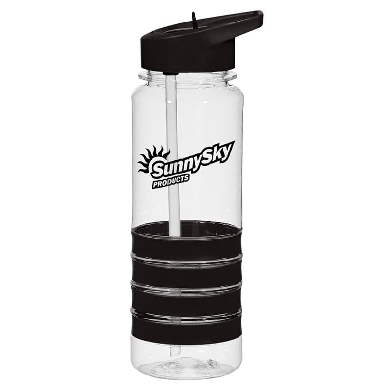 24 Oz. Banded Gripper Bottle With Straw