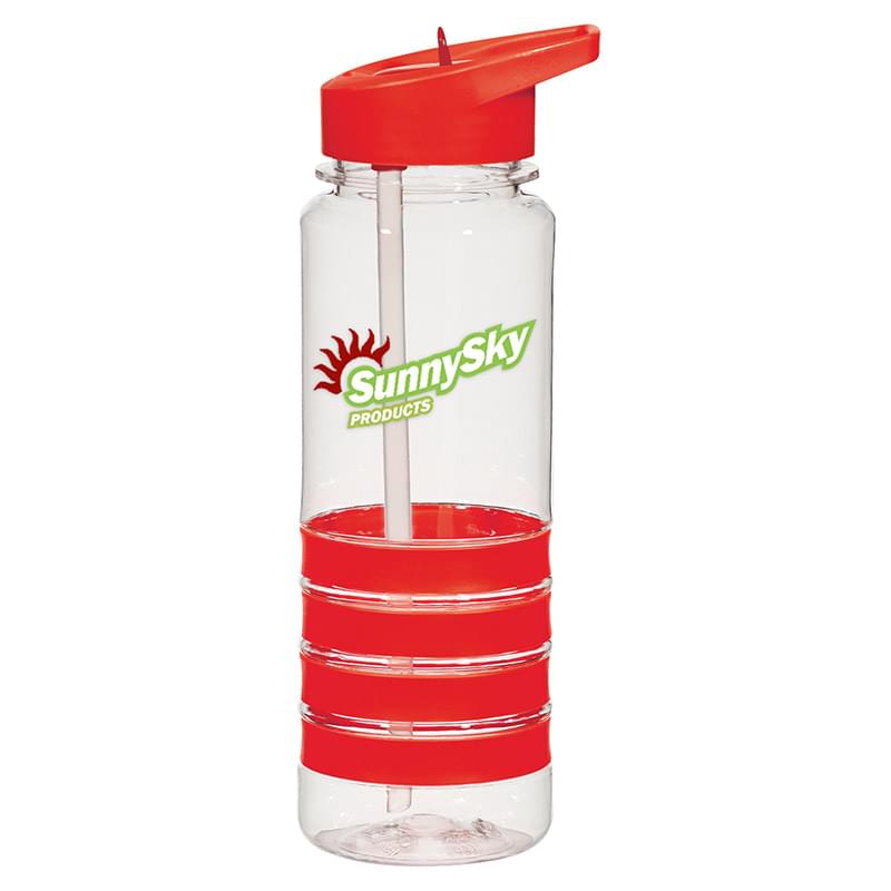 24 Oz. Banded Gripper Bottle With Straw