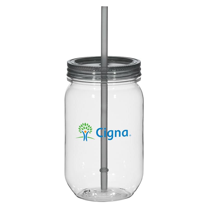 25 Oz. Mason Jar With Matching Straw