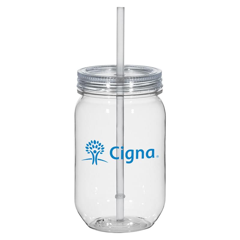 25 Oz. Mason Jar With Matching Straw