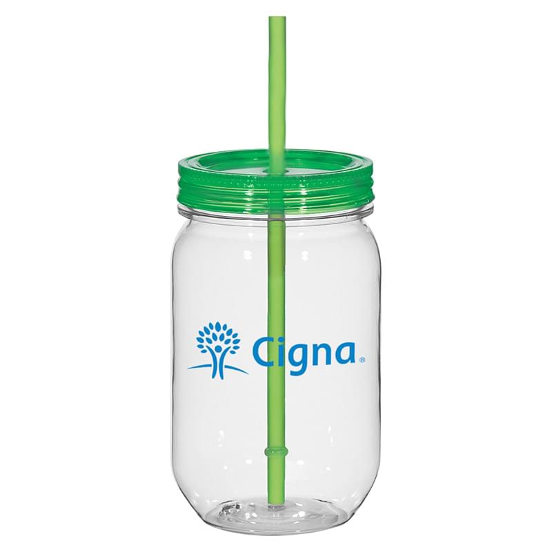 25 Oz. Mason Jar With Matching Straw