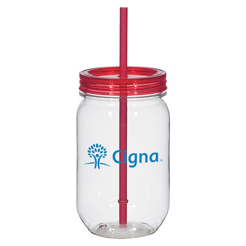 25 Oz. Mason Jar With Matching Straw